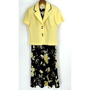 Studio I Dress Womens 6P Jacket 2 Piece Set Short Sleeve Career‎ Work Y2K Office